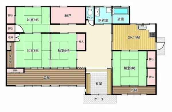 福山市藤江町、中古一戸建ての間取り画像です