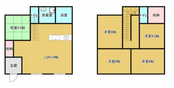 福山市引野町南、中古一戸建ての間取り画像です