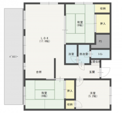 福山市西桜町、マンションの間取り画像です
