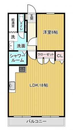 福山市沖野上町、マンションの間取り画像です