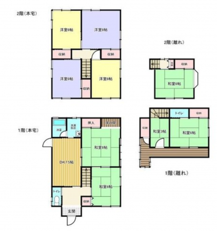 福山市幕山台、中古一戸建ての間取り画像です