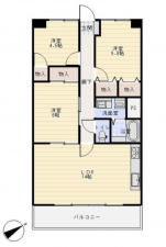 福山市水呑町、マンションの間取り画像です