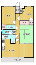 福山市霞町、マンションの間取り画像です