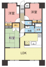 福山市日吉台、マンションの間取り画像です