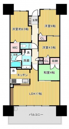 福山市東桜町、マンションの間取り画像です