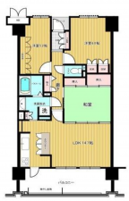 福山市北本庄、マンションの間取り画像です