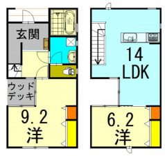 福山市東深津町、収益物件/住宅の間取り画像です