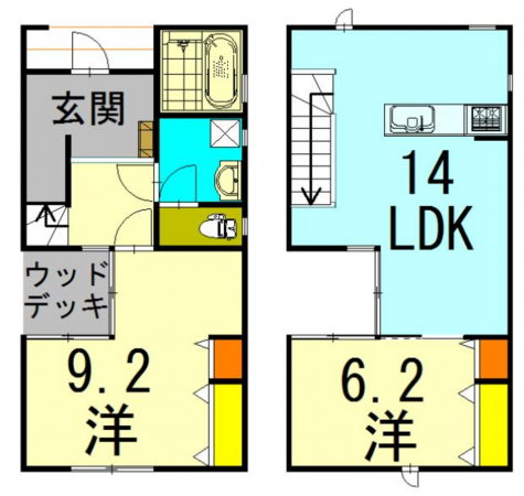 福山市東深津町、収益物件/住宅の間取り画像です