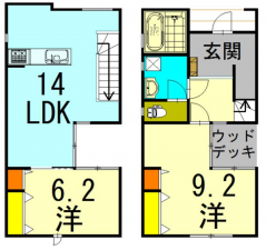 福山市東深津町、収益物件/住宅の間取り画像です