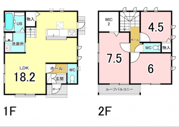 福山市東手城町、収益物件/住宅の間取り画像です