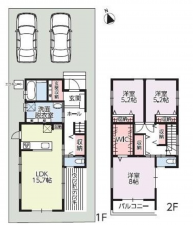 福山市水呑町、中古一戸建ての間取り画像です