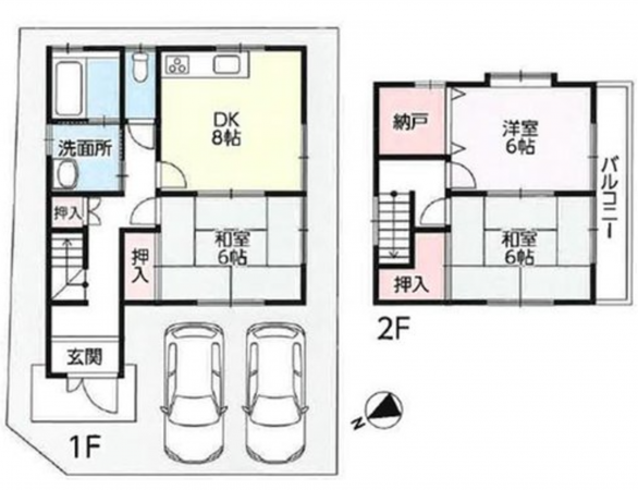 福山市多治米町、中古一戸建ての間取り画像です