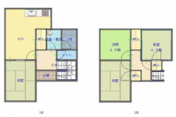 福山市幕山台、収益物件/住宅の間取り画像です