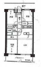 福山市日吉台、マンションの間取り画像です