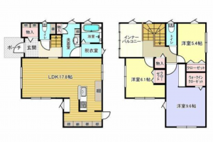 福山市大門町大門、中古一戸建ての間取り画像です