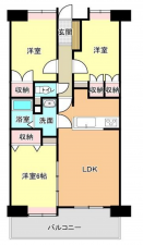 福山市引野町、マンションの間取り画像です