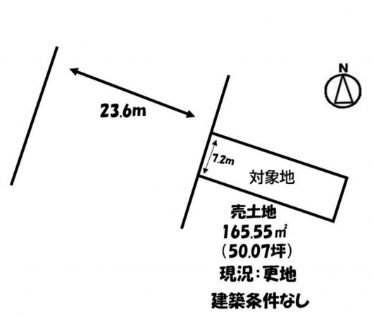 福山市新涯町、土地の間取り画像です
