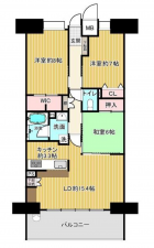 福山市三吉町、マンションの間取り画像です
