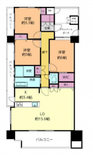 福山市野上町、マンションの間取り画像です