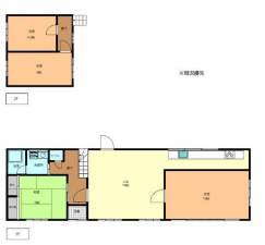 福山市清水ケ丘、中古一戸建ての間取り画像です