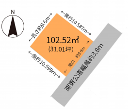 福山市本庄町中、土地の間取り画像です