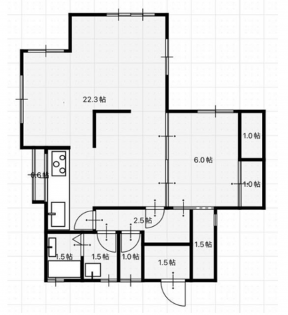 福山市幕山台、中古一戸建ての間取り画像です
