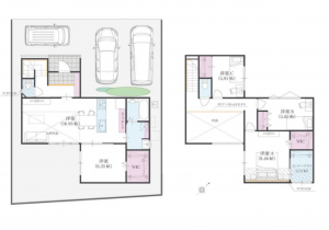 福山市水呑町、新築一戸建ての間取り画像です