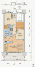 福山市多治米町、マンションの間取り画像です