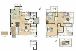 福山市瀬戸町大字長和、新築一戸建ての間取り画像です