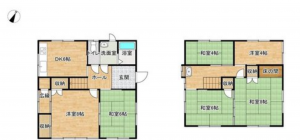 福山市奈良津町、中古一戸建ての間取り画像です