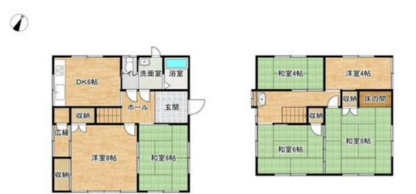福山市奈良津町、中古一戸建ての間取り画像です