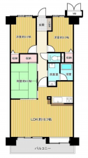 福山市引野町、マンションの間取り画像です