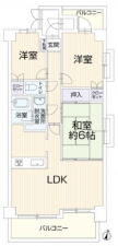 福山市西桜町、マンションの間取り画像です