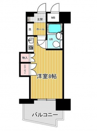 福山市御門町、マンションの間取り画像です