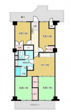 福山市西町、マンションの間取り画像です