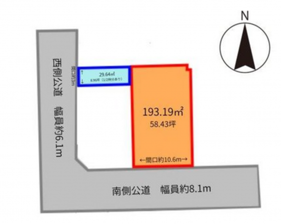 福山市伊勢丘、土地の間取り画像です