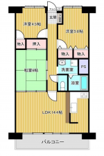 福山市水呑町、マンションの間取り画像です