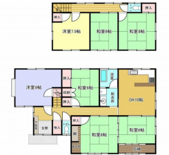 福山市久松台、中古一戸建ての間取り画像です