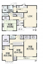 福山市明王台、中古一戸建ての間取り画像です