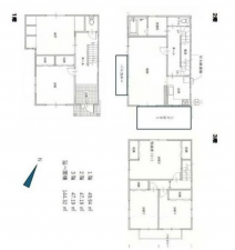 福山市北本庄、中古一戸建ての間取り画像です