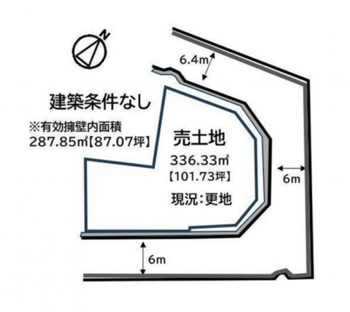 福山市木之庄町、土地の間取り画像です