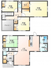 福山市新涯町、中古一戸建ての間取り画像です