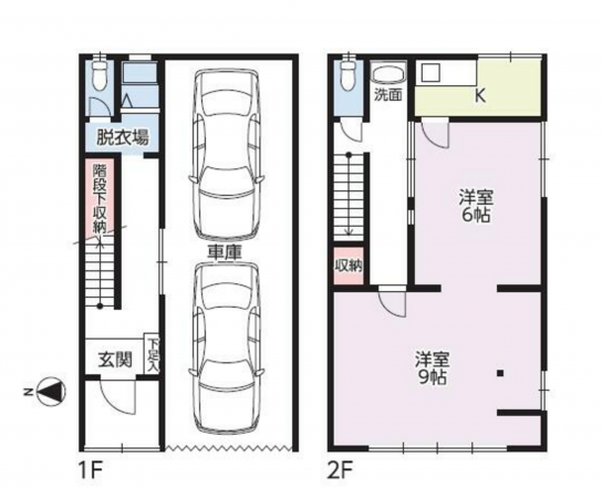 福山市入船町、中古一戸建ての間取り画像です