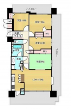 福山市霞町、マンションの間取り画像です