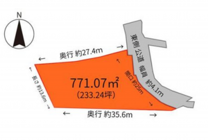 福山市大門町野々浜、土地の間取り画像です