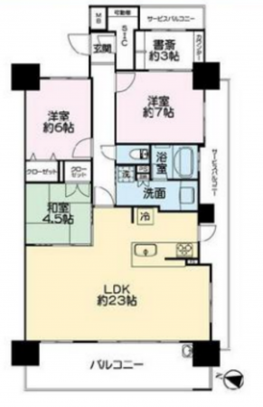 福山市光南町、マンションの間取り画像です
