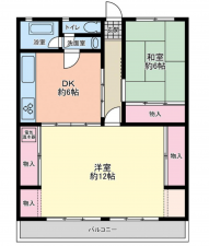 福山市西町、マンションの間取り画像です
