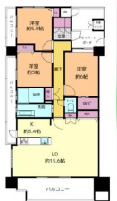 福山市野上町、マンションの間取り画像です