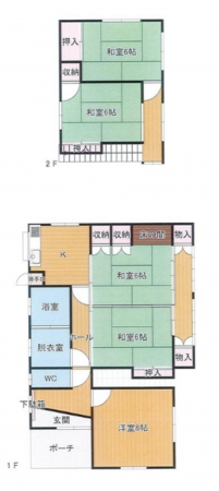 福山市幕山台、中古一戸建ての間取り画像です