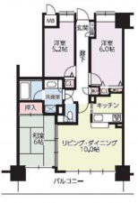 福山市今町、マンションの間取り画像です